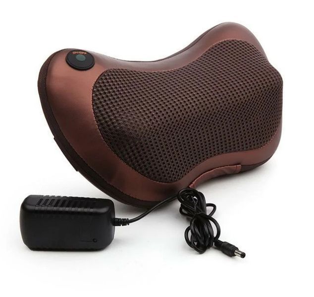 Масажна роликова подушка масажер у машину Massage pillow для спини та шиї 8028 фото
