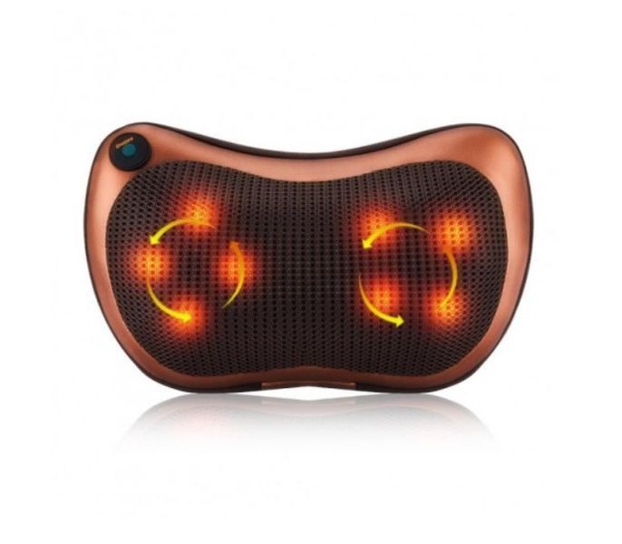 Масажна роликова подушка масажер у машину Massage pillow для спини та шиї 8028 фото