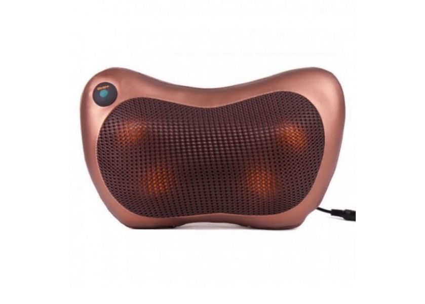 Масажна роликова подушка масажер у машину Massage pillow для спини та шиї 8028 фото