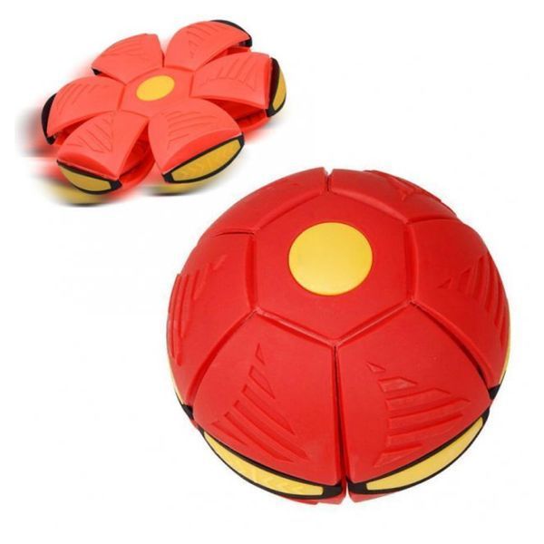 Складной игровой мяч-трансформер Flat Ball Disc ∙ Светящийся Диск-мяч мячик для фрисби и активных игр Красный NJ-0077re фото