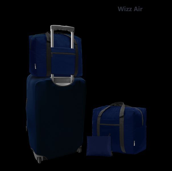Дорожная сумка для ручной клади Coverbag синяя 40*30*20 см Wizzair 360 фото