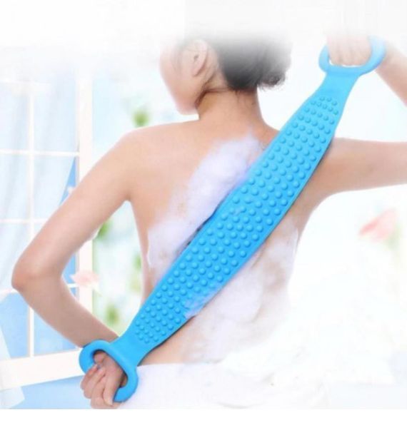 Двухсторонняя силиконовая мочалка-массажер для тела Silica Gel Bath Brush салатовая 10101 фото