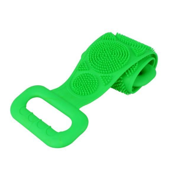 Двухсторонняя силиконовая мочалка-массажер для тела Silica Gel Bath Brush салатовая 10101 фото