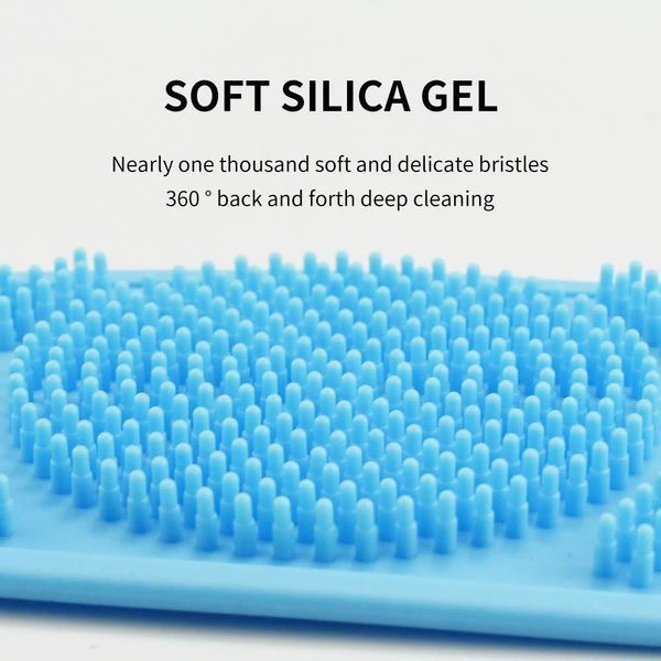 Двухсторонняя силиконовая мочалка-массажер для тела Silica Gel Bath Brush салатовая 10101 фото