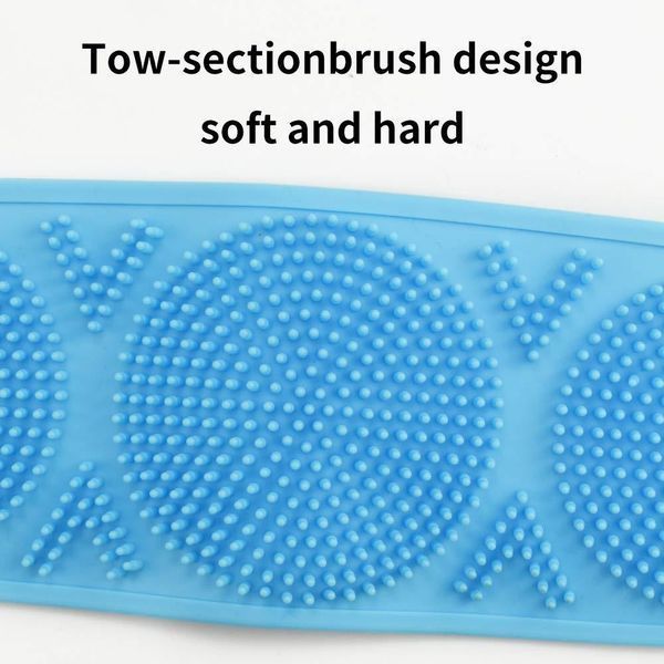 Двухсторонняя силиконовая мочалка-массажер для тела Silica Gel Bath Brush салатовая 10101 фото