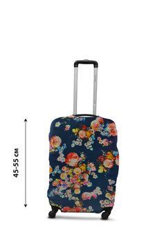 Чохол для валізи Coverbag дайвінг S квіти на синьому 915874399 фото