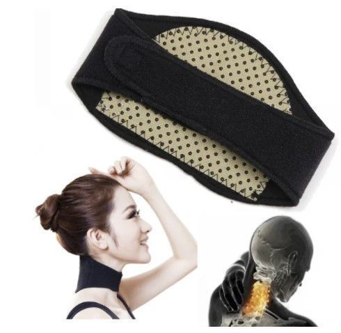 Турмаліновий магнітний бандаж-комір з магнітними вставками SUNROZ Self Heating Neck Guard Band GR-0629 фото