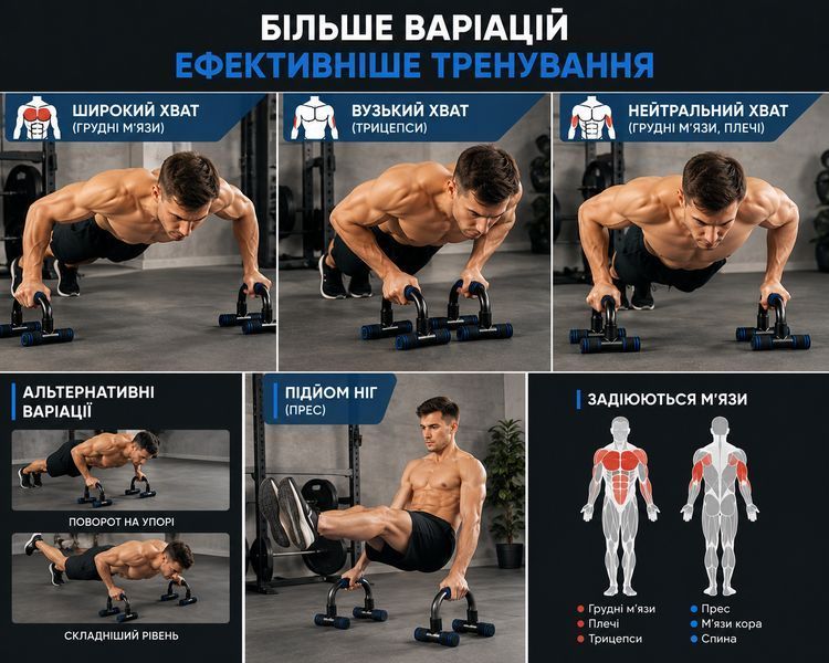 copy_Упоры для отжиманий Push Up Stand с мягкими неопреновыми ручками, антискользящие, комплект 2 шт. AN-5888d фото