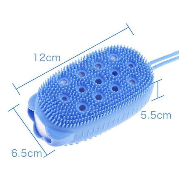 Двухсторонняя силиконовая мочалка для тела Bath Brush с губкой розовая ME-12pr фото