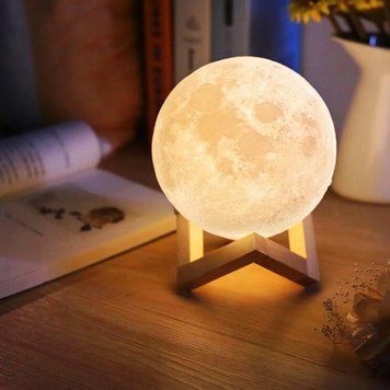 Світильник настільний сенсорний нічник лампа Місяць 3D Moon Light 15 см KU- 3d moon 15-2 фото