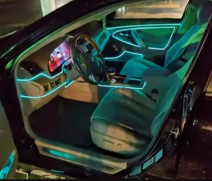 Гибкая неоновая Подсветка салона авто - розовый 4м от прикуривателя el -  1302р 4м фото