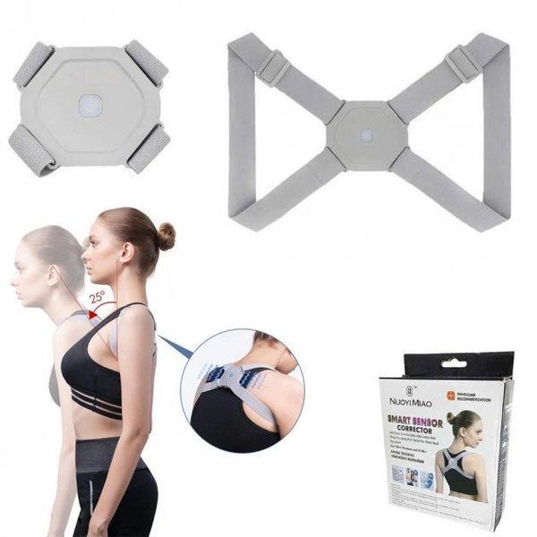 Корсет для спины позвоночника Nuoyi miao smart senssor corrector | Умный корректор осанки серый GR-3903с фото