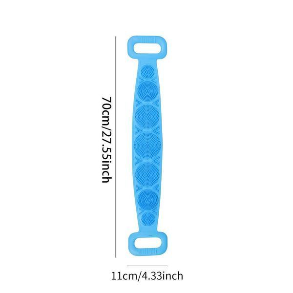 Двухсторонняя силиконовая мочалка массажер для тела Silica Gel Bath Brush голубая 1010blu фото