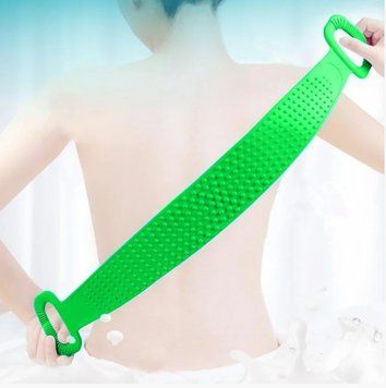 Двухсторонняя силиконовая мочалка-массажер для тела Silica Gel Bath Brush салатовая 10101 фото