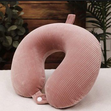 Подушка для путешествий Memory foam с кнопкой Розовая Ol-02 фото