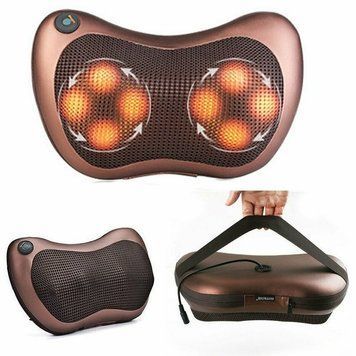 Масажна роликова подушка масажер у машину Massage pillow для спини та шиї 8028 фото