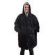Плед толстовка двостороння Huggle Hoodie халат з капюшоном і рукавами унісекс чорний 1087 фото 4