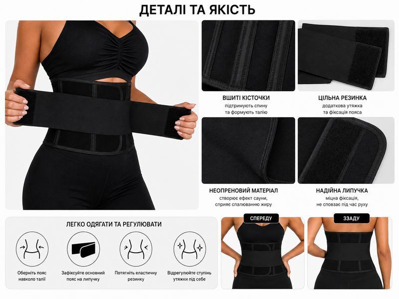 Неопреновый пояс Coverbag для похудения и поддержки спины с утяжкой S COV01poS фото