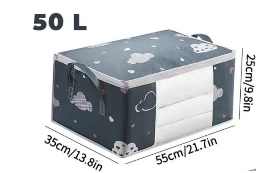 Чехол органайзер Для Вещей Постельного белья Синий 50л AN -2909blu фото