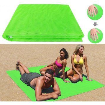 Пляжна підстилка, пляжний килимок антіпесок, пляжний килимок sand mat | 150х200 см зелений NJAN - 143 ANм фото