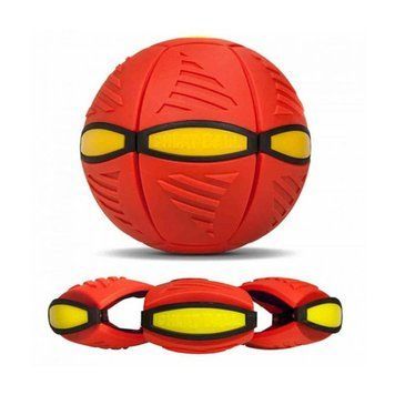 Складной игровой мяч-трансформер Flat Ball Disc ∙ Светящийся Диск-мяч мячик для фрисби и активных игр Красный NJ-0077re фото