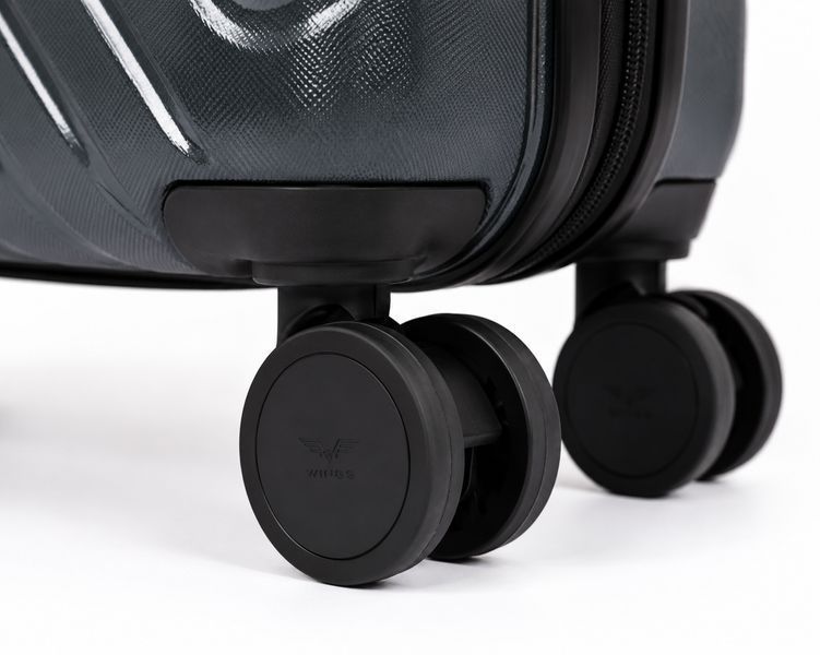Чемодан малий WINGS MRH01 S Графит 38 л из поликарбоната &ndash; ручная кладь на 4 двойных колесах TSA MRH01SGraph фото
